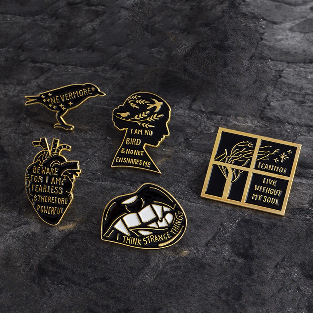 YOML✔Literature Jane Eyre Quote I Am No Bird Enamel Brooch Pin Collar Badge Jewelry