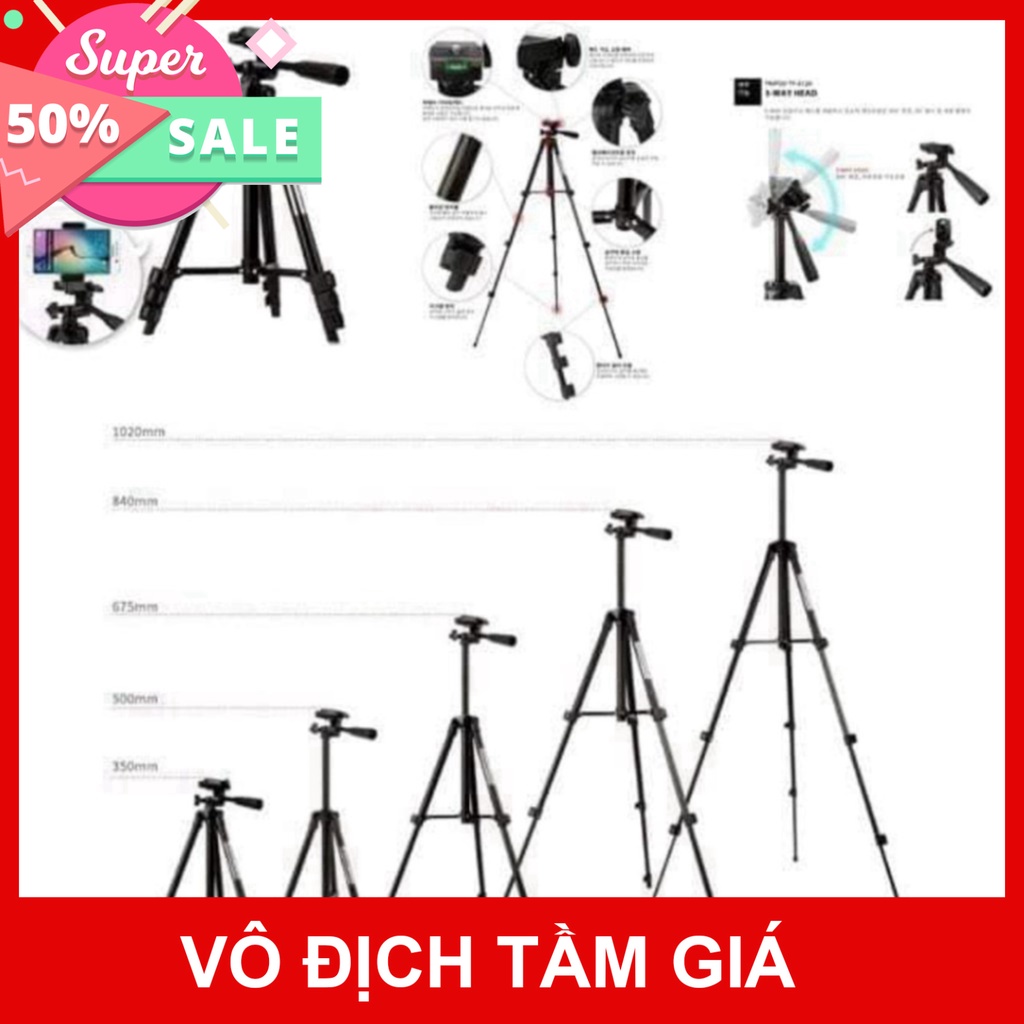 (Sale) Giá Đỡ Điện Thoại Tripod. Gậy Chụp Ảnh 3 Chân livestream. Gậy livestream Quay Video Tiktok Tripod TGPK8999