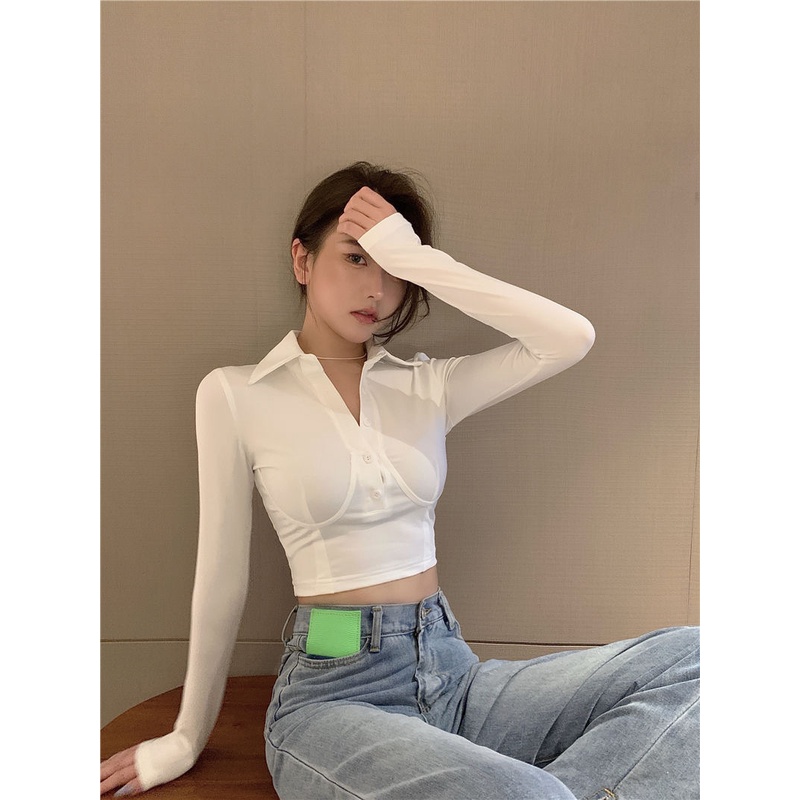 ÁO CROPTOP CÓ CỔ DÀI TAY