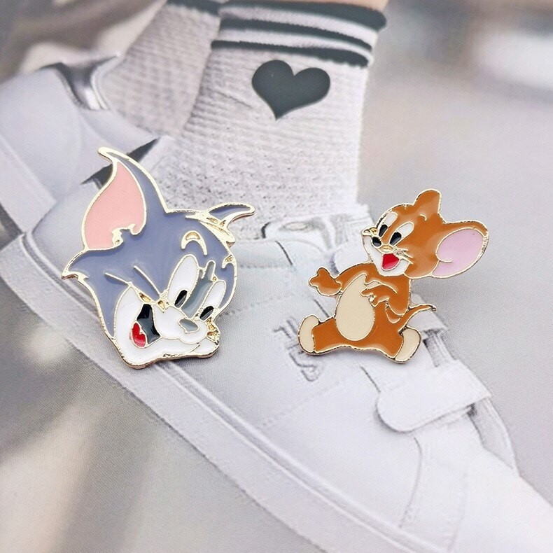 Pin cài áo Mèo chuột Tom and Jerry - GC244