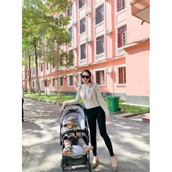 Quần legging dài cuộn cao cấp chất cotton co dãn sêu đẹp | WebRaoVat - webraovat.net.vn