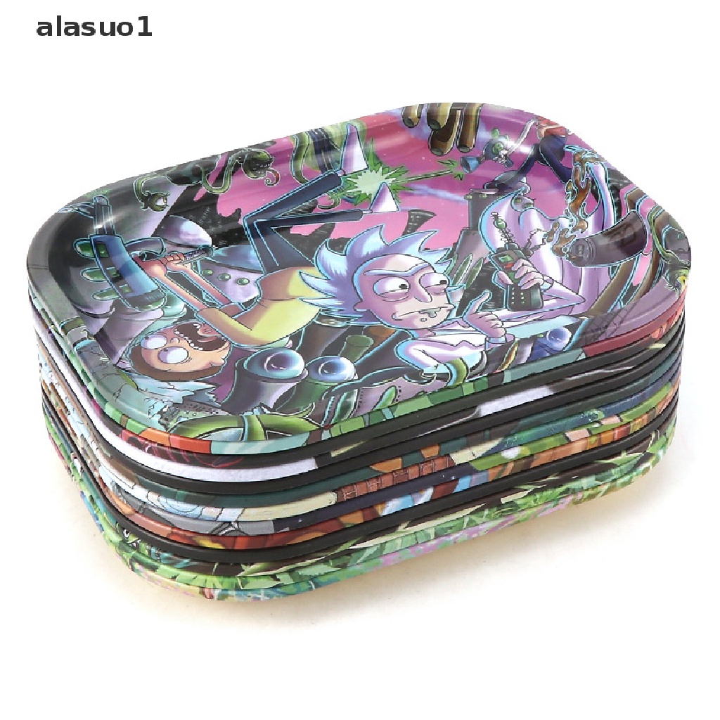 [alasuo1] Khay Đựng Thuốc Lá Cuộn Bằng Kim Loại Mạ Thiếc Hình Hoạt Hình [VN]