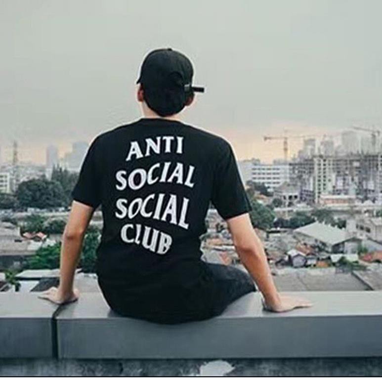 Áo Thun Tay Ngắn In Chữ Anti Social Social Club Dành Cho Cặp Đôi ◦