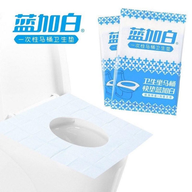 GÓI 10 MIẾNG LÓT BỒN CẦU TOILET KHÔNG THẤM NƯỚC, DÙNG 1 LẦN - LOẠI TỐT