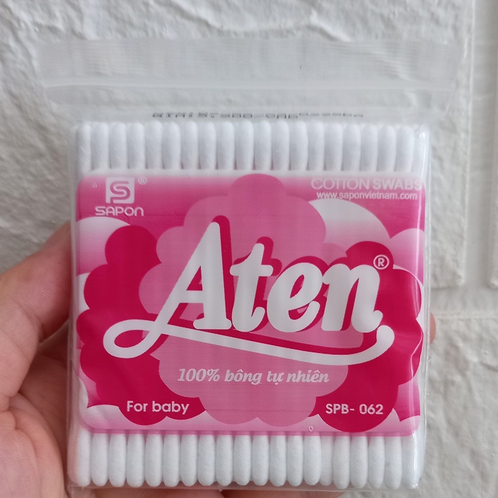 Tăm bông Aten kháng khuẩn người lớn, trẻ em vệ sinh tai mũi, bông ngoáy tai aten an toàn cho cả gia đình
