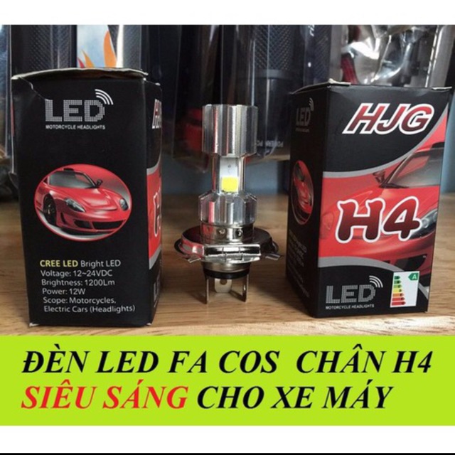 ĐÈN LED FA COS CHÂN H4 SIÊU SIÊU SÁNG CHO XE MÁY