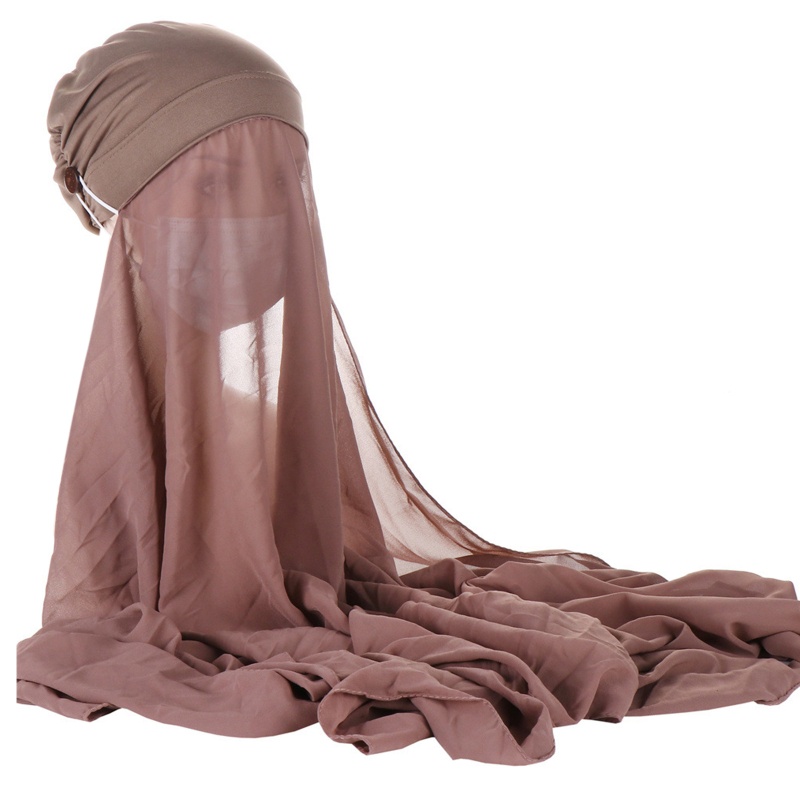 Khăn Trùm Đầu Hijab Bằng Vải Voan Chống Trượt Cho Phụ Nữ Hồi Giáo