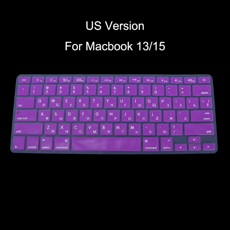 US Version Russian Keyboard Silicone Skin Cover For Apple Macbook Air Pro 13 15