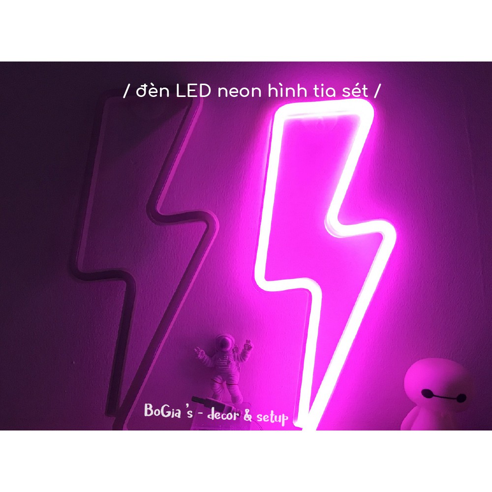 Đèn Led Neon trang trí hình TIA SÉT sáng, đẹp [nguồn USB &amp; PIN]