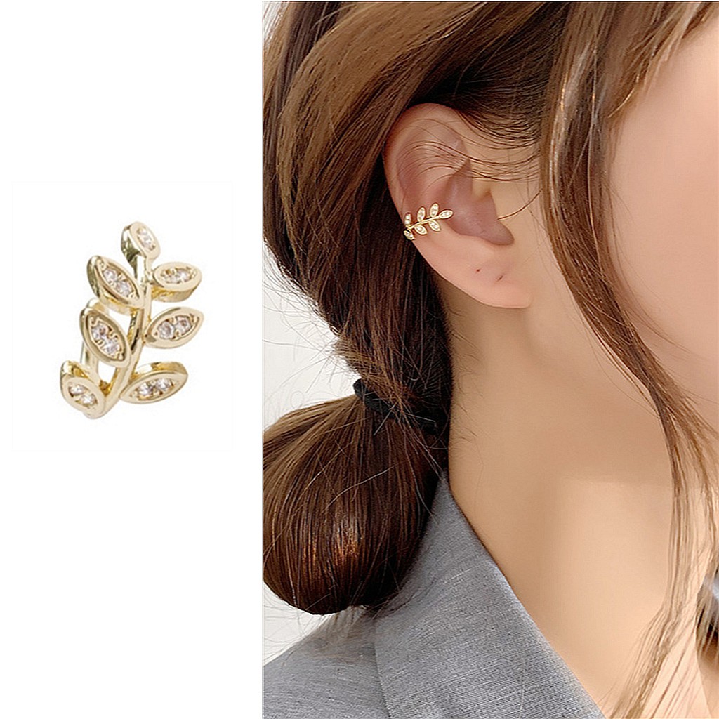 Khuyên Tai Hình Lá Mạ Vàng Độc Đáo Cá Tính Hợp Thời Trang A0028