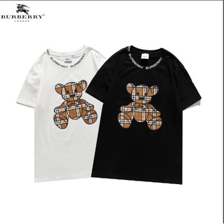 Áo Thun Cotton Tay Ngắn In Họa Tiết Burberry Thời Trang Cho Nam Và Nữ