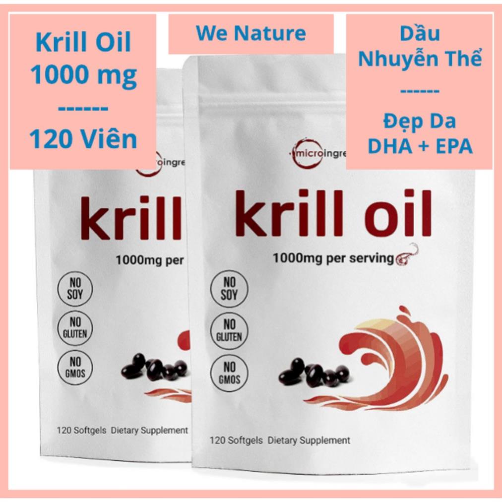 Viên Dầu Krill Oil Hỗ Trợ Tăng Trí Nhớ, Sáng Mắt MICRO INGREDIENTS KRILL OIL 300 VIÊN