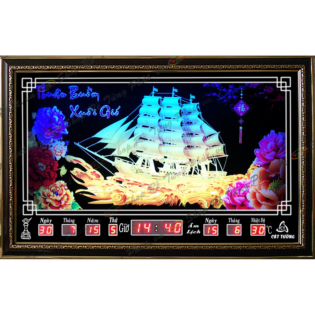 Đồng hồ Lịch Vạn Niên - Thuyền Vàng 68406 (KT 68 x 45 x 7cm)