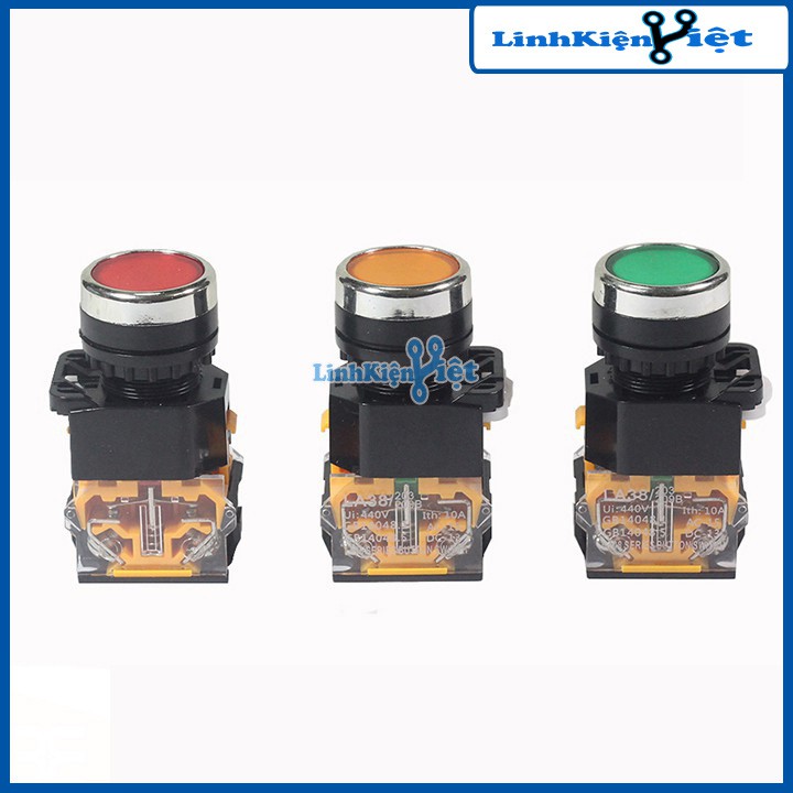Nút Nhấn Đề Giữ Trạng Thái Không Đèn LA38 2 Thường Mở