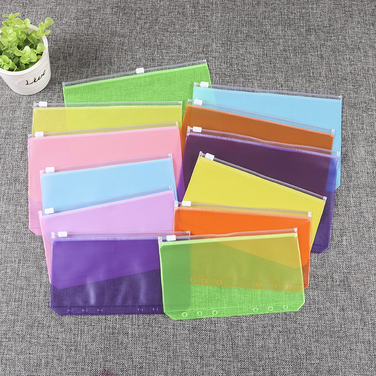 Túi Zip PVC Phụ Kiện Sổ Còng Planner, Binder A5 / B5 / A6 /A7 . Túi đầy đủ các loại màu