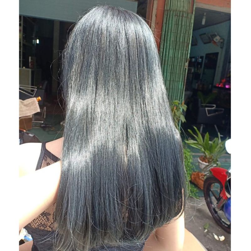 Combo nhuộm khói xám chì kèm oxi trợ nhuộm và găng tay nên từ nền 9