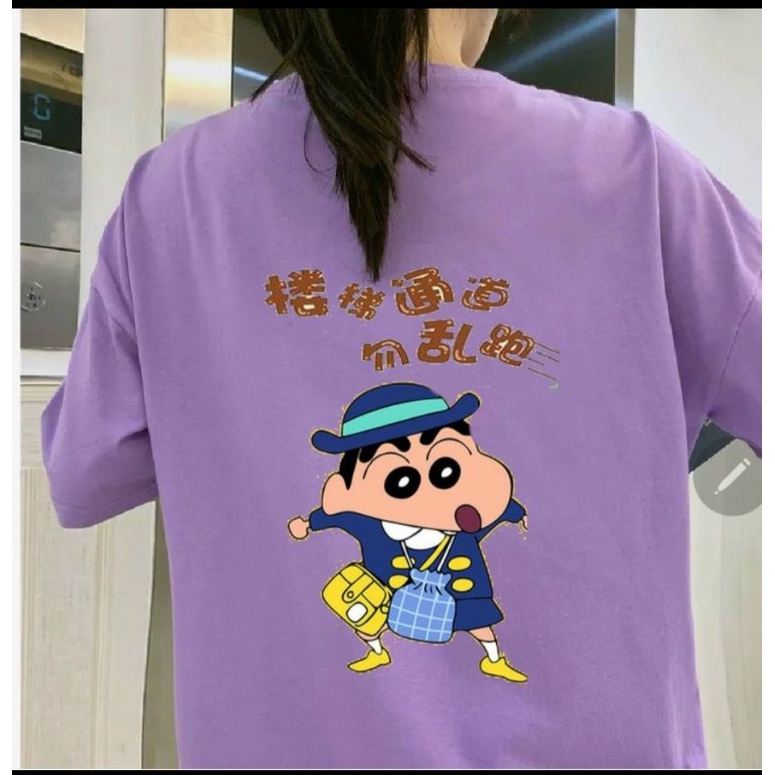 Áo thun tay lỡ tím hình