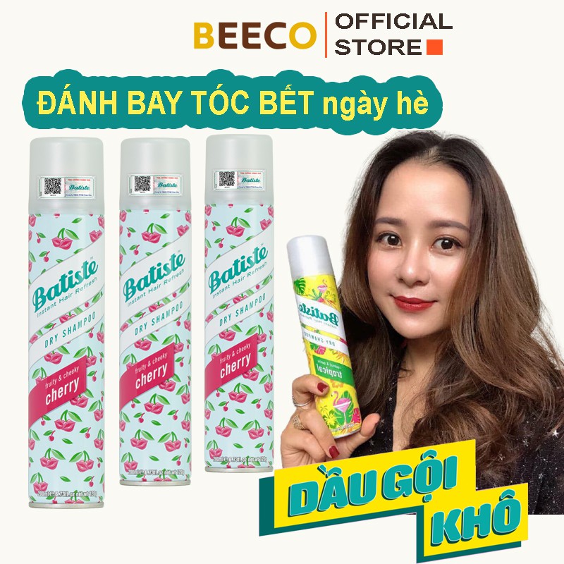 DẦU GỘI KHÔ BATISTE CHERRY HƯƠNG ANH ĐÀO Dầu Gội Đầu Hết Ngứa, Hết Bết Dính Tóc Thơm Mượt Bồng Bềnh Tức Thì