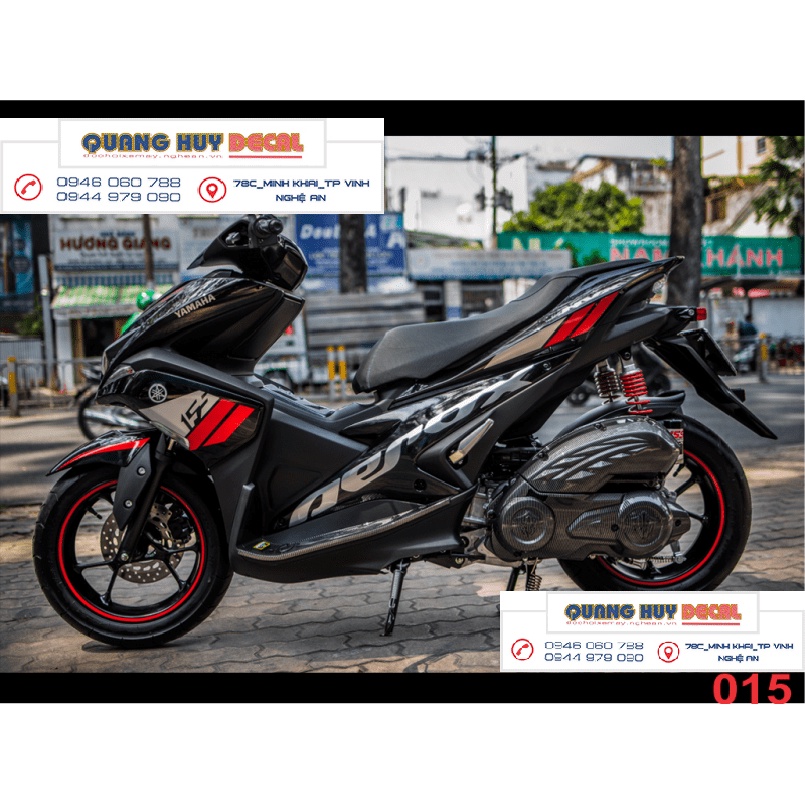 Tem trùm NVX đen đỏ xám - Độ dán team trùm decal xe máy NVX đen đỏ xám - Team trùm decal xe máy NVX rẻ đẹp và chất