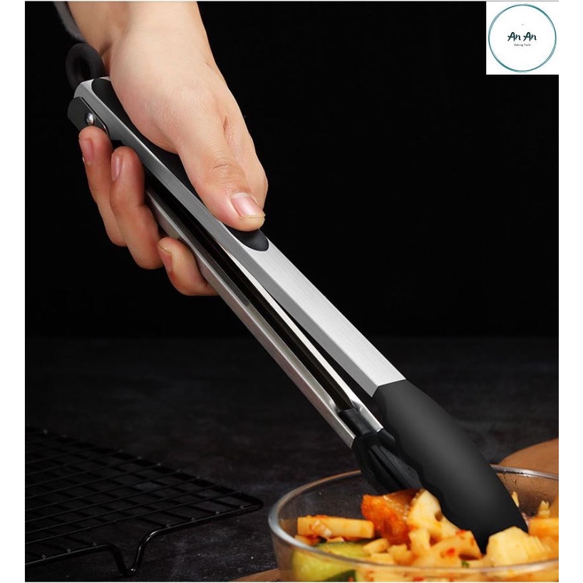 Kẹp gắp thức ăn đa năng inox bọc silicon