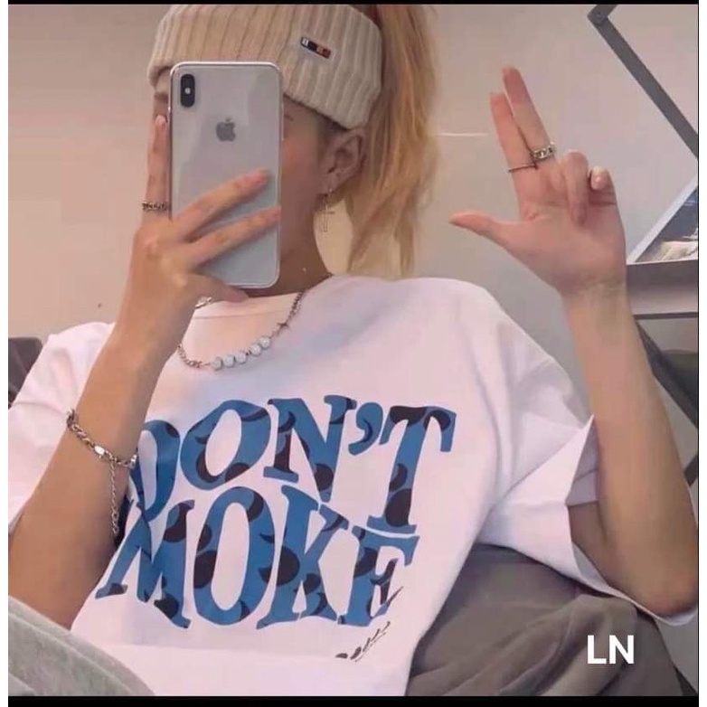 Áo phông SMOKE chữ xanh DA6