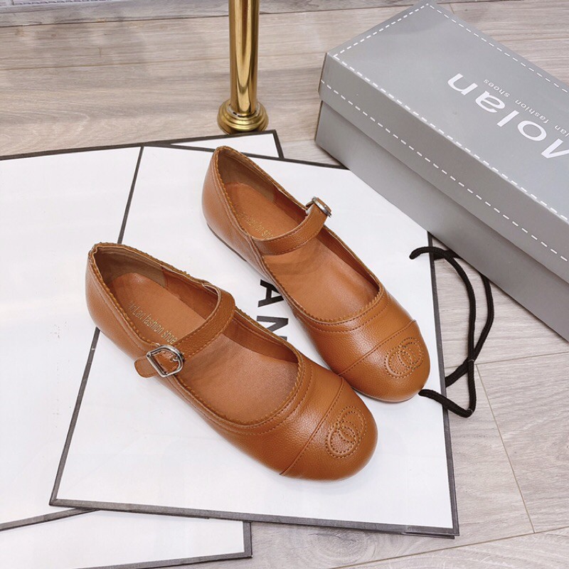 Bệt da that Hàng QCC full box đế cao su Full Size 35- 38