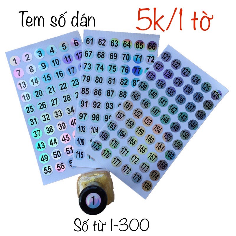 Decal số dán chai sơn , tem số dán nắp chai sơn