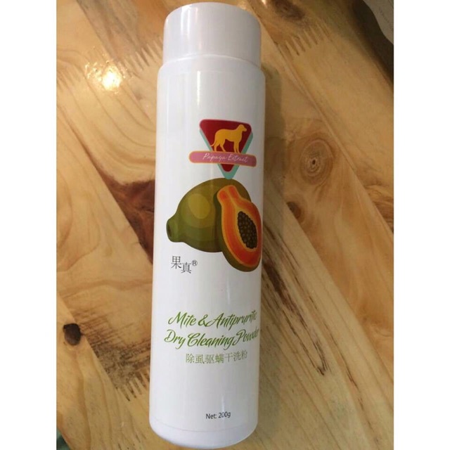 Phấn Tắm Khô Hương Đu Đủ Cho Thú Cưng 200g (Mùi Thơm Nhẹ)