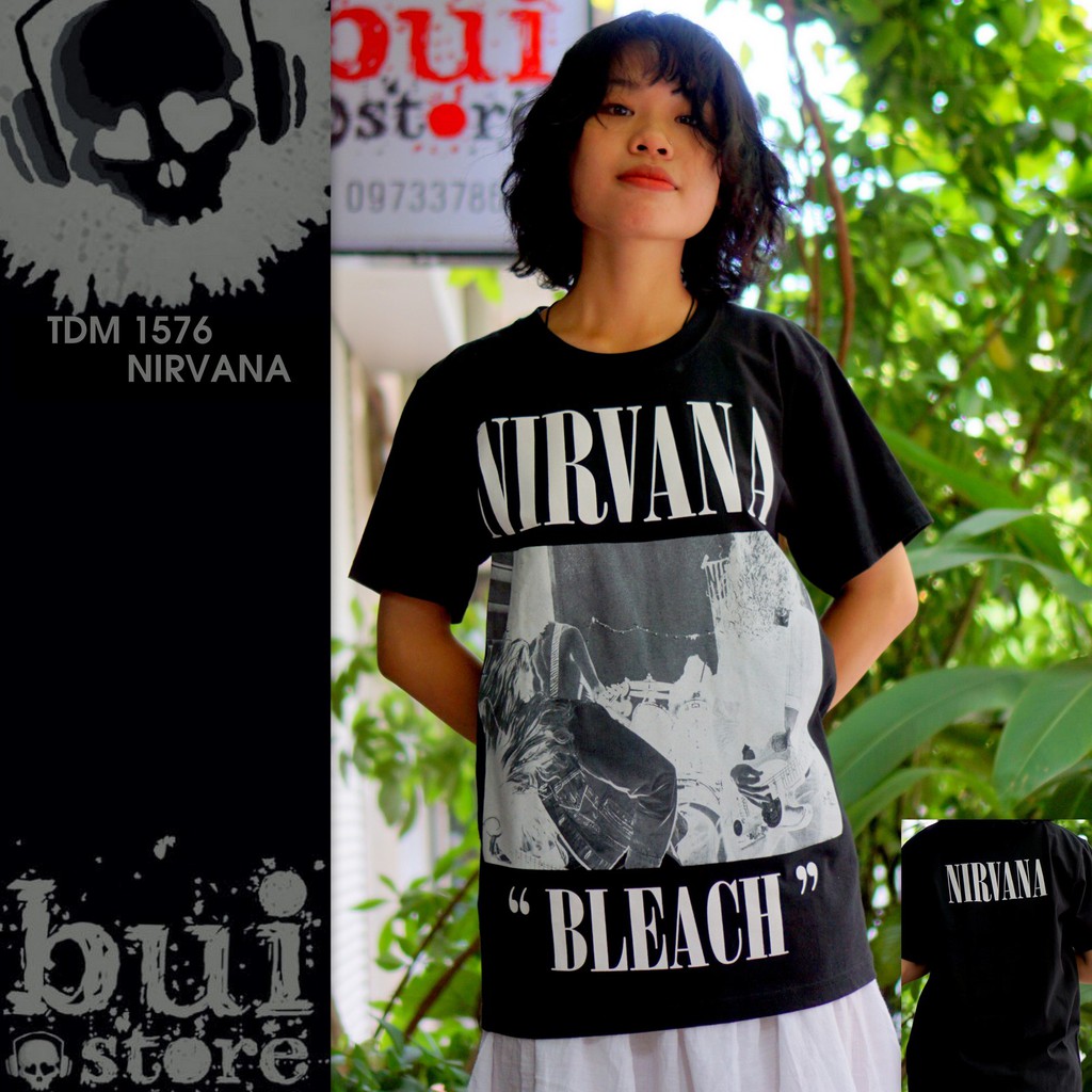 [Mã BUIS45K giảm 45k] Áo Rock band tee phông / thun 100% cottong - hàng Thái Lan - Nirvana TDM 1576