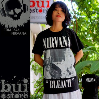 [Mã BUIS45K giảm 45k] Áo Rock band tee phông / thun 100% cottong - hàng Thái Lan Nirvana TDM 1576 over size unisex