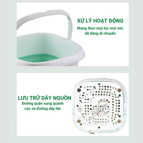 Máy Giặt Mini Gấp Gọn Chính Hãng Khử Khuẩn Tia UV, Vắt khô bảo hành 12 tháng nhà sản xuất