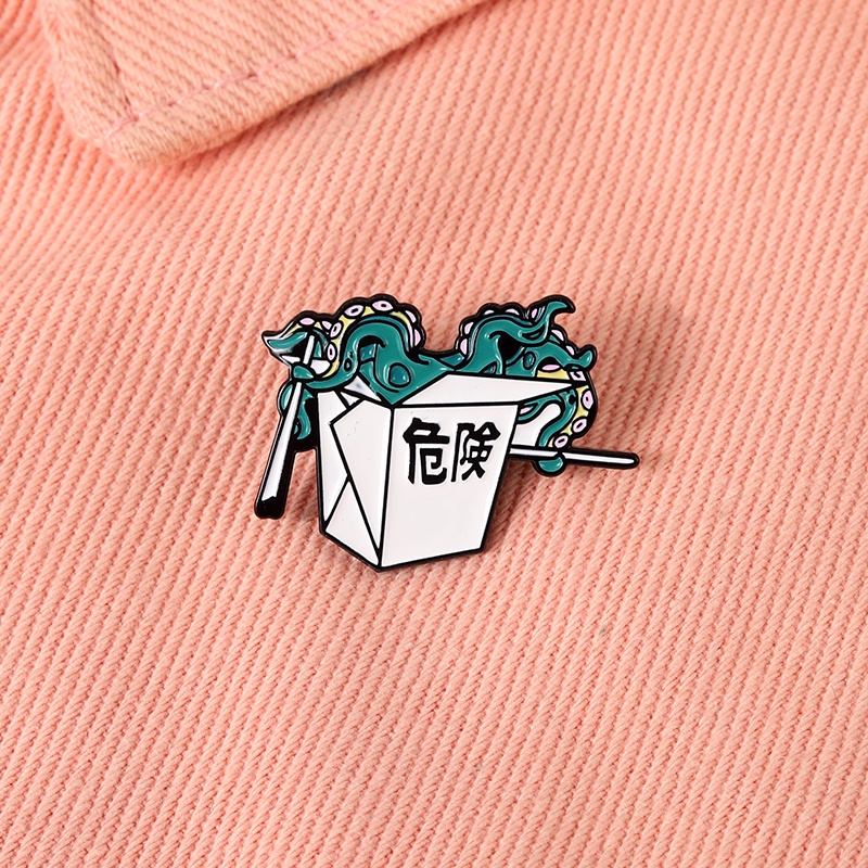 Ghim cài áo QIHE JEWELRY hình bạch tuộc đáng yêu độc đáo