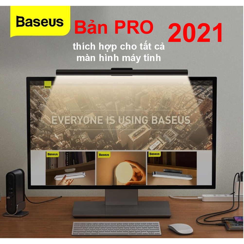 (Bản mới PRO - Youth ) Đèn treo màn hình bảo vệ mắt Baseus i-work Series DGIWK-01 ,Chống Cận ,Chống mỏi mắt khi làm việc