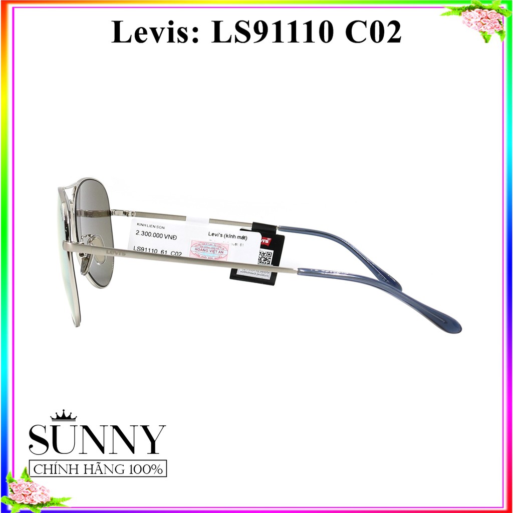 Kính mát nam nữ thời trang Levis LS91110 C02 chính hãng, thiết kế dễ đeo bảo vệ mắt