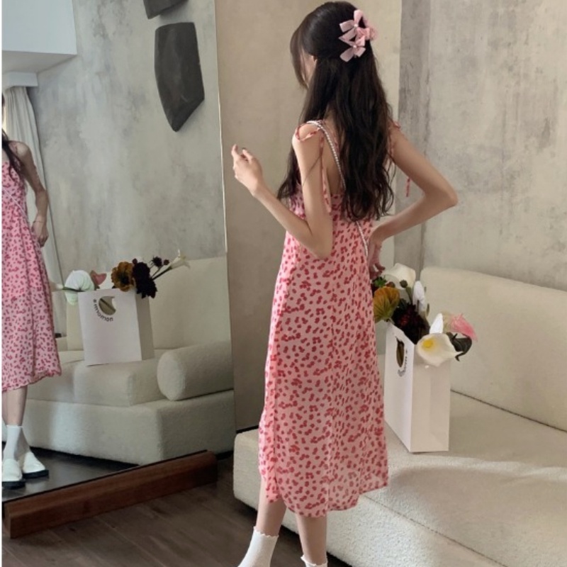 Đầm Hoa Cổ Chữ V Xẻ Tà Thời Trang Mùa Hè Dành Cho Nữ