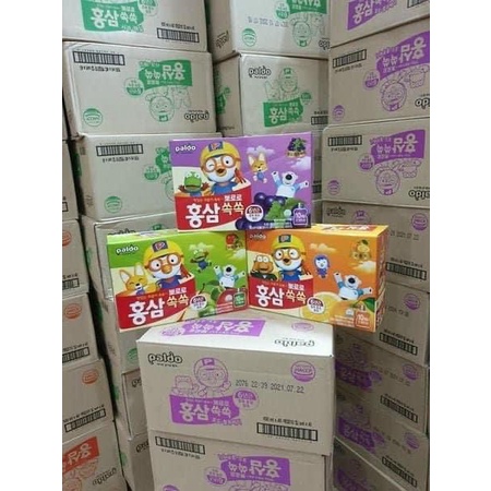 Nước Hồng Sâm Kết Hợp Hoa Quả Pororo Paldo Hàn Quốc . Hộp 10túi x 100ml