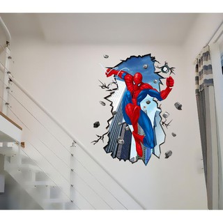 Decal người nhện 3D dán tường