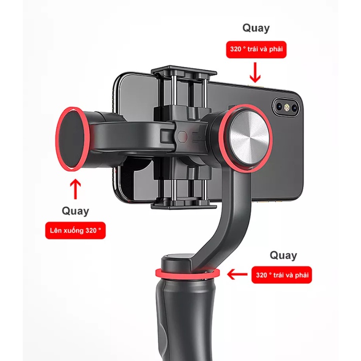 Tay Cầm Gimbal Chống Rung 3 Trục Cho Điện Thoại - Gậy Chống Rung Hỗ Trợ Quay Video Chụp Ảnh Cao Cấp - Bảo Hành 12 Tháng
