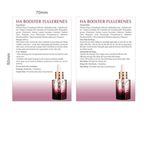 kamel HA Booster Fullerenes 20ML dưỡng trắng trẻ hóa siêu phục hồi cấu trúc da, siêu cấp nước cho da