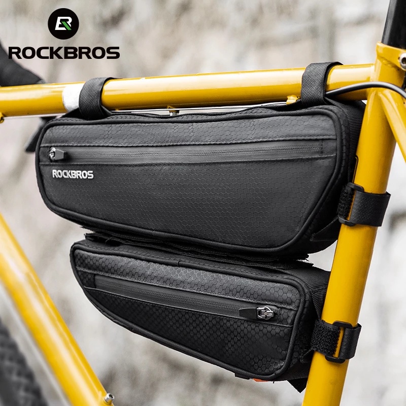 Rockbros Túi Đựng Đồ Hình Tam Giác Gắn Xe Đạp Leo Núi Kèm 2 Túi Đựng Đồ Tiện Dụng