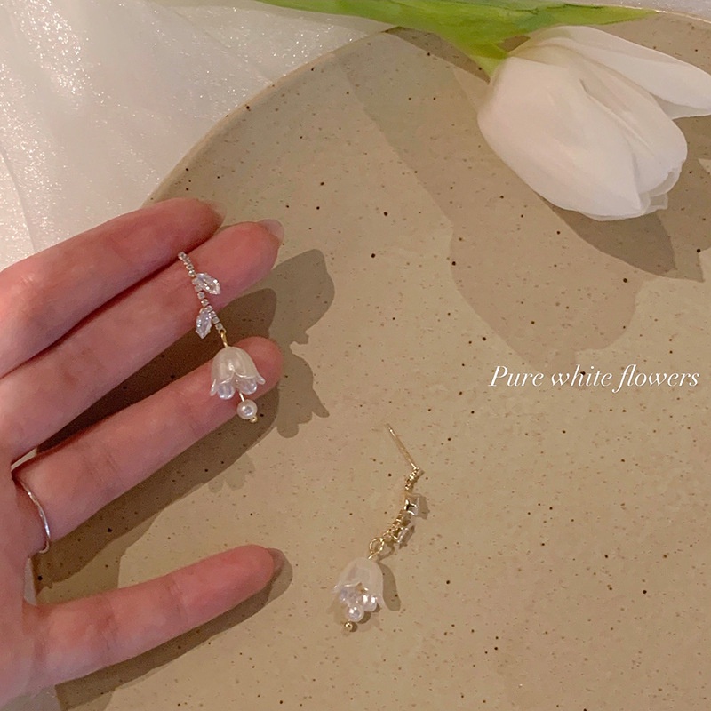 Lily of the Valley Bông Tai Ngọc Trai Sang Trọng Thời Trang Mùa Hè Dành Cho Nữ