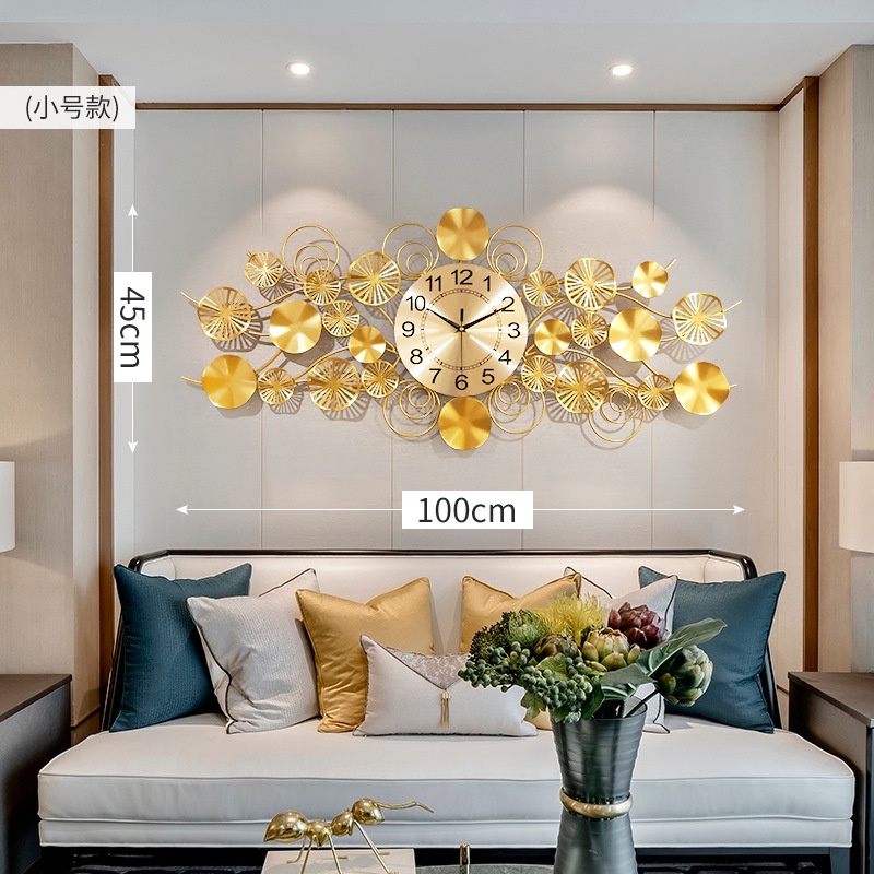 Đồng Hồ Treo Tường Trang Trí mã  1017-Kt 120x50cm-đồng hồ tranh kim loại,decor tường đẹp,giá rẻ-quà tặng ý ngĩa-bh 5 năm