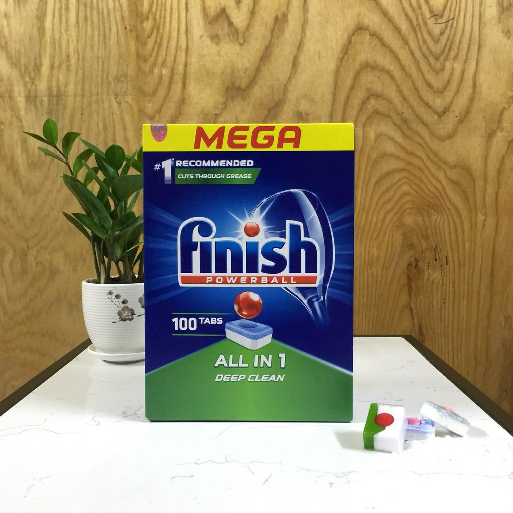 Viên rửa bát Finish All In 1 hộp 100 viên [Hàng Đức]