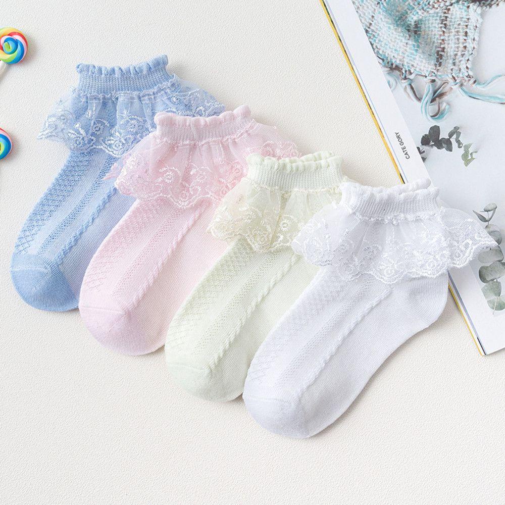 ME Vớ Cotton Siêu Mỏng Phối Lưới Thời Trang Cho Bé Gái
