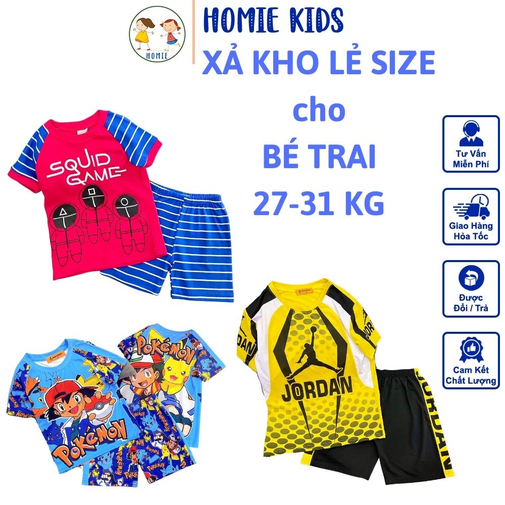 [XẢ KHO] Bộ Đồ Bé Trai 27-31 Kg Set Quần Áo Thời Trang Trẻ Em Cho Bé In Hoạt Hình Hot Trend Homie Kids TRSZ11