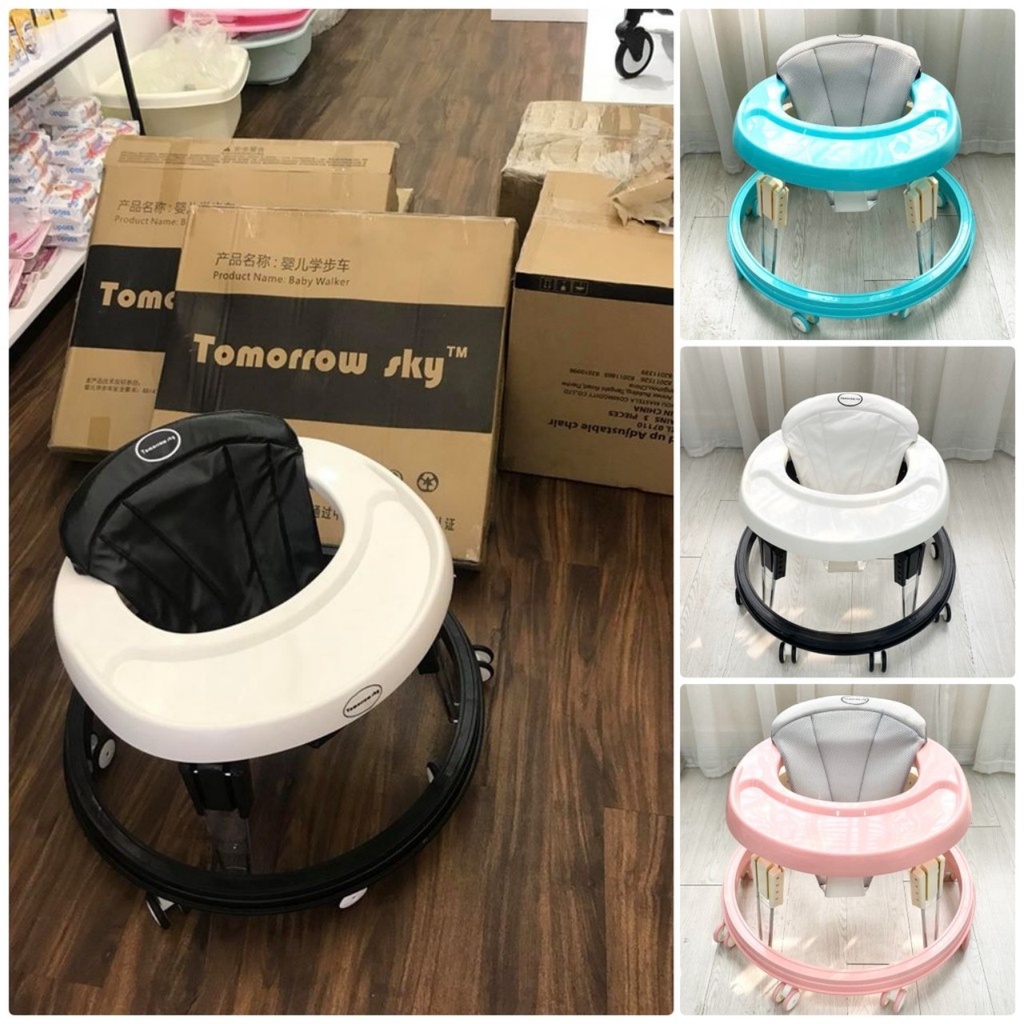 Xe tập đi Tomorow CHÍNH HÃNG đệm DA cao cấp có LÓT CHÂN