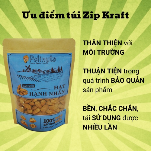 Hạt Hạnh Nhân Polinuts Nhân Tươi Sấy Nguyên Vị Sliver Nhập Khẩu Mỹ Size 23-25 Giá Tốt 200g / 500g