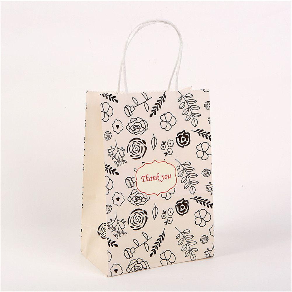 LET Túi Giấy Kraft Đựng Quà Họa Tiết Chữ Thank You Xinh Xắn