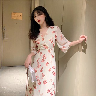 Váy voan hoa Nhật Bản