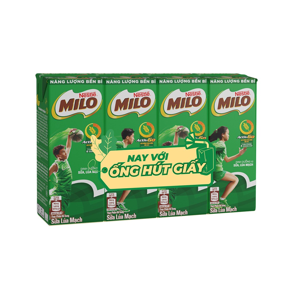 Lốc 4 hộp sữa Milo 180ml Nestle (date 3/22) | BigBuy360 - bigbuy360.vn